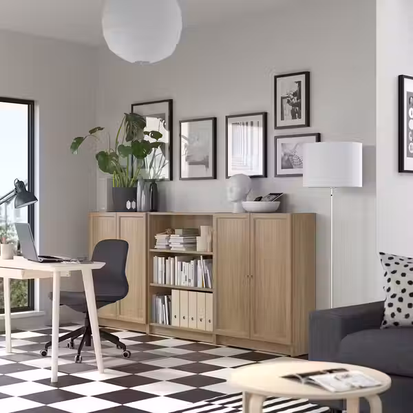 BILLY / OXBERG Стеллаж комбинация с дверцами - под дуб 240x30x106 см - фото 2