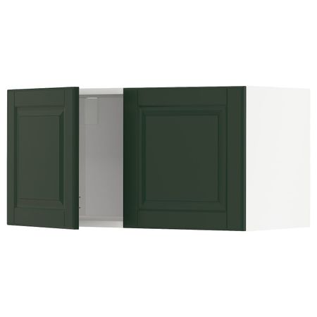 Навесной шкаф с 2 дверцами, белый/Будбин темно-зеленый 80x40 см IKEA METOD МЕТОД 694.452.59