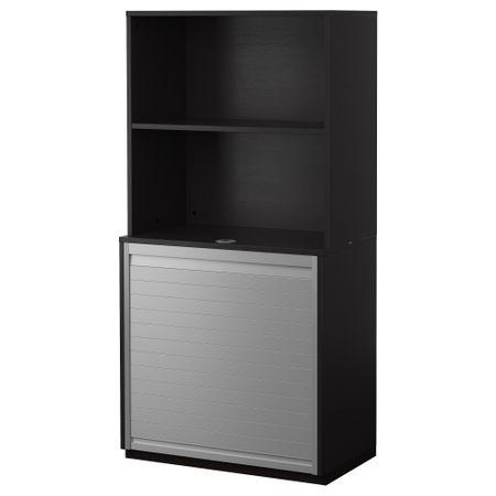 Комбинация для хранения с дверцей-шторой ГАЛАНТ, черно-коричневый черно-коричневый (80x160 см)