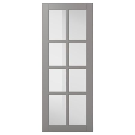 Стеклянная дверь БУДБИН, серый