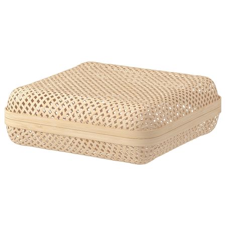 Коробка с крышкой, естественный 30x30x10 см IKEA SMARRA СМАРРА 203.643.01