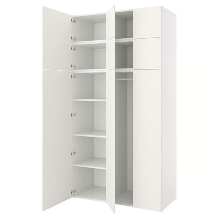 PLATSA Гардероб с 9 дверями - белый/Fonnes белый 140x57x261 см