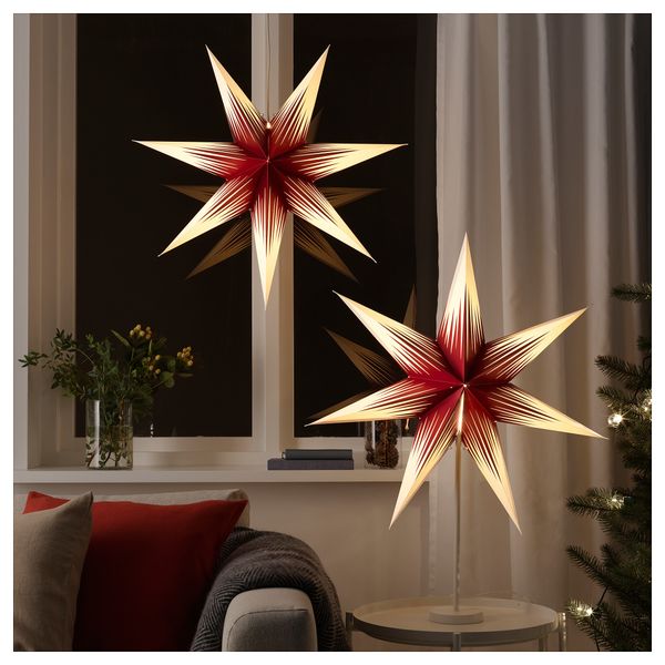 Абажур СТРОЛА, звезда красный, белый (70 см) - фото 2