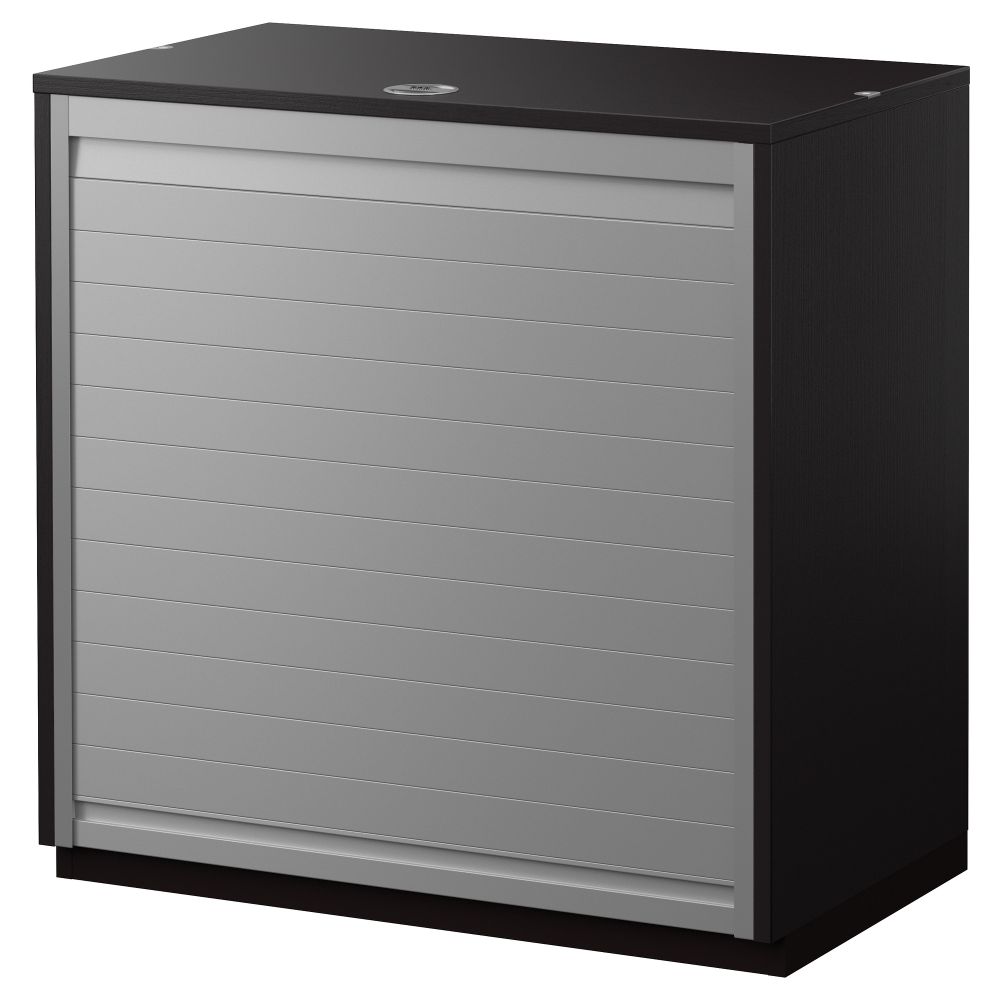 Шкаф с дверью-шторой ГАЛАНТ, черно-коричневый (80x80 см) - фото 1