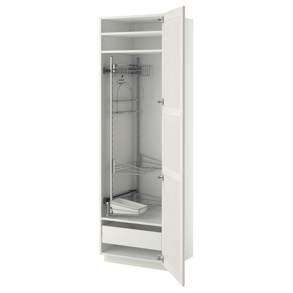Высокий шкаф с отделением для аксессуаров, для уборки МЕТОД / ФОРВАРА, белый, Лаксарби белый - фото 1