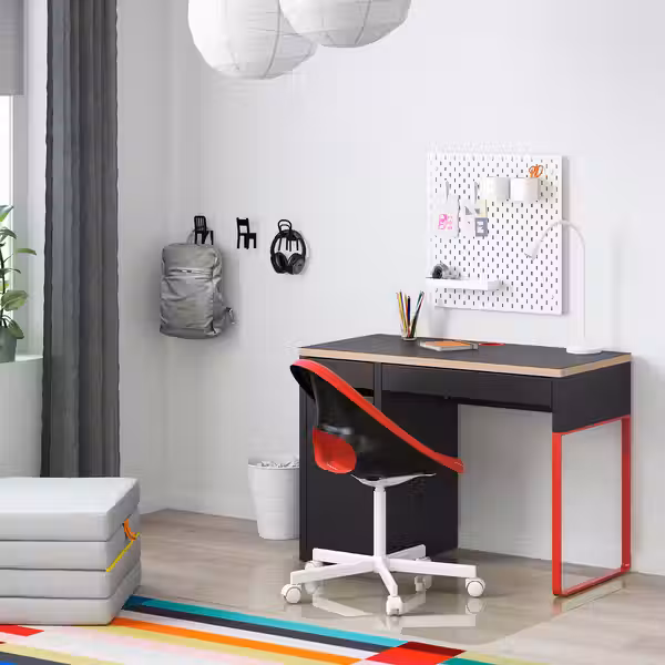MICKE Письменный стол - антрацит/красный 105x50 см - фото 2