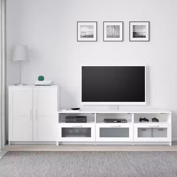 BRIMNES Шкаф для ТВ, комбинация - белый 258x41x95 см - фото 2