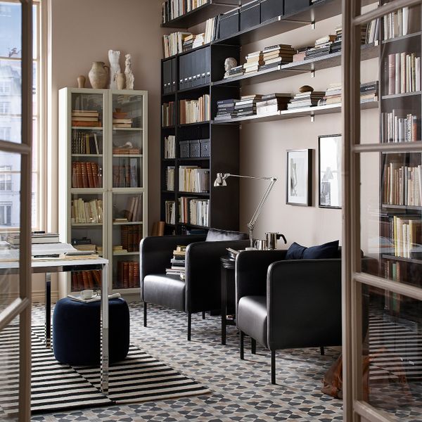 Кресло, Бумстад черный IKEA EKERÖ ЭКЕРЁ 504.994.07 - схема-чертеж с размерами