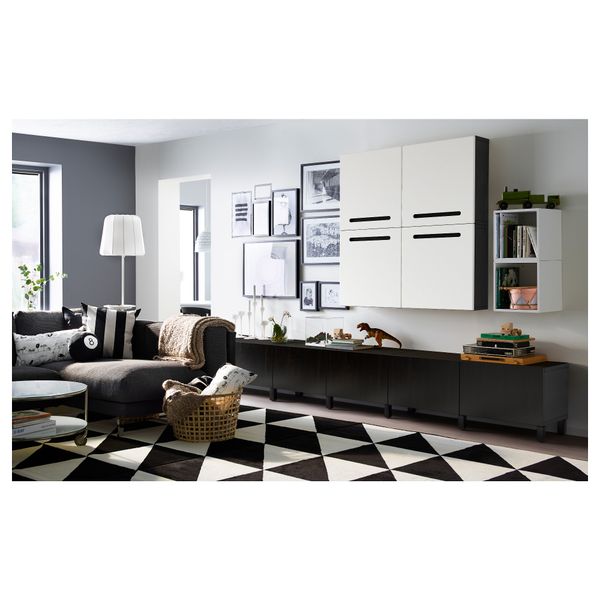 Ковер, короткий ворс СИЛЛЕРУП, черный/белый - схема-чертеж с размерами