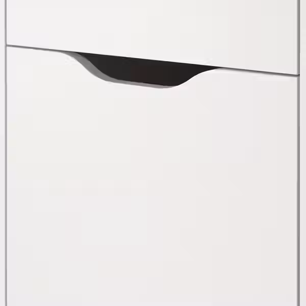 ALEX Тумба с ящиками на колесах - белый/чёрный 36x50 см - схема-чертеж с размерами