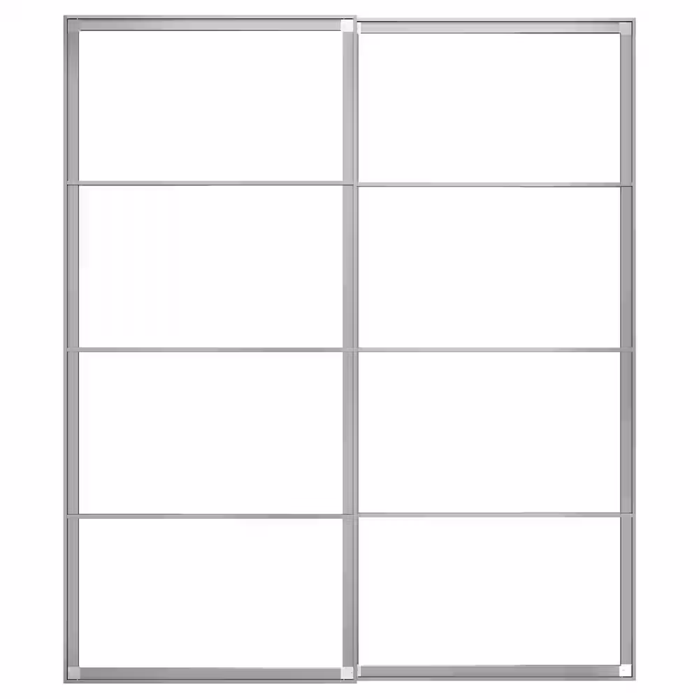 PAX Рама д/раздв дврц, с направл, 2 шт - алюминий 200x236 см - схема-чертеж с размерами