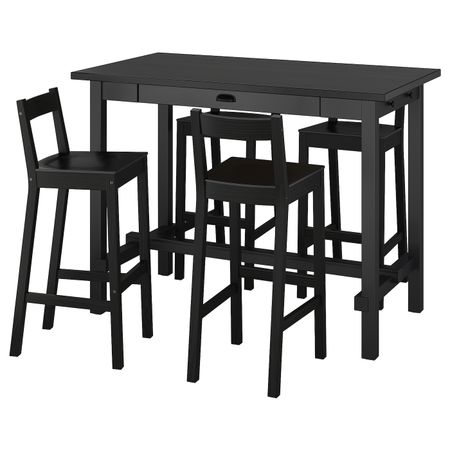 Барн стол + 4 барного стула, черный/черный IKEA NORDVIKEN НОРДВИКЕН / NORDVIKEN НОРДВИКЕН 293.335.22