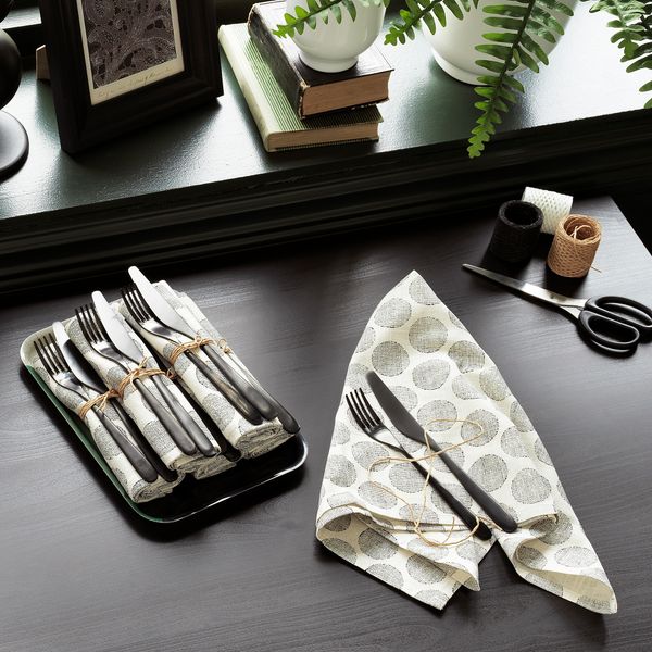 Полотенце кухонное, точечный неокрашенный/серый 60x60 см IKEA DEKORERA ДЕКОРЕРА 504.722.81 - фото 2