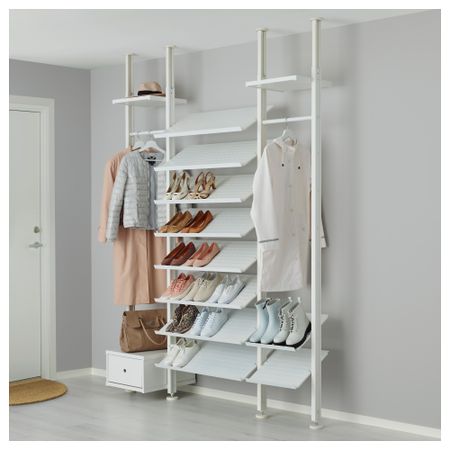 3 секции ЭЛВАРЛИ, белый (178x51x222-350 см)