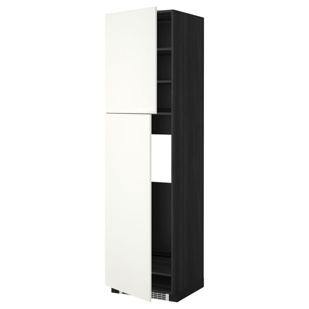 Высокий шкаф для холодильника, 2 дверцы МЕТОД, черный, Хэггеби белый - схема-чертеж с размерами