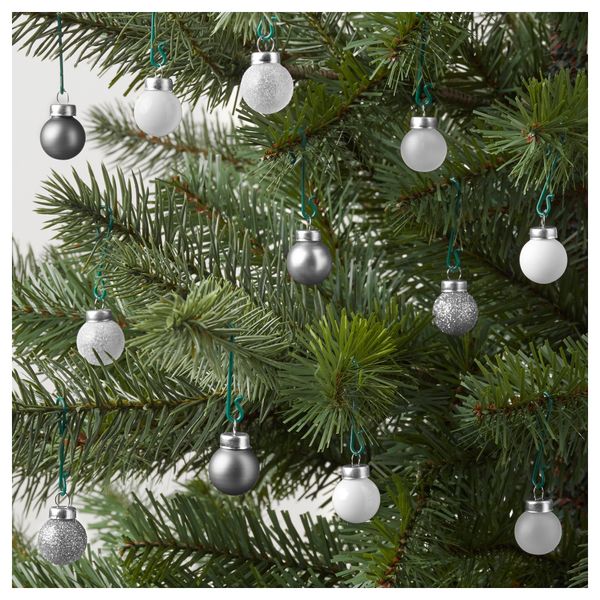 Украшение, шар ВИНТЕР 2017, стекло, серебристый белый (2 см) - схема-чертеж с размерами