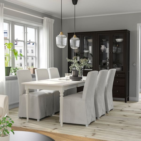 Стол и 4 стула, белый/колбуда бежевый/темно-серый 155/215 см IKEA INGATORP ИНГАТОРП / BERGMUND БЕРГМУНД 994.079.82 - фото 3