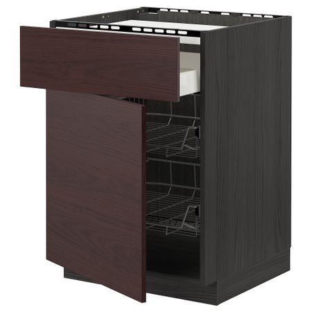 Шкаф для варочной панели, ящик, 2 проволочные корзины, 60x60 cm IKEA METOD МЕТОД, MAXIMERA МАКСИМЕРА 094.590.94