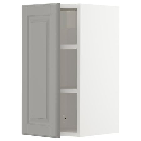 Навесной шкаф с полками, белый/Будбин серый 30x60 см IKEA METOD МЕТОД 394.454.92