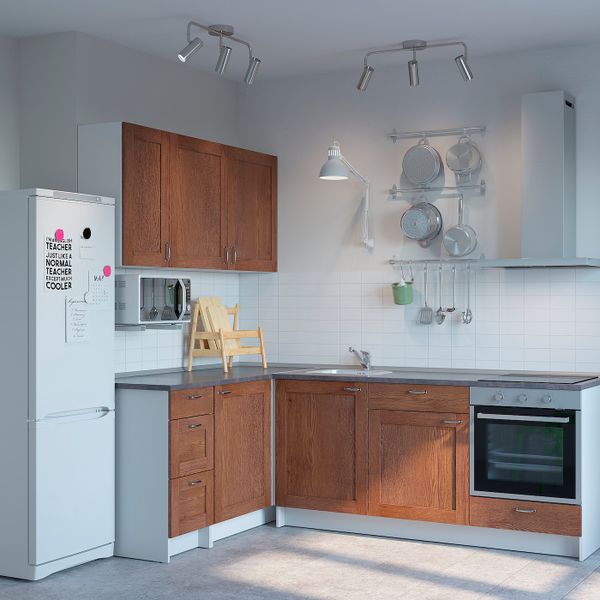 Кухня, под коричневый мореный ясень 160x240x220 см IKEA KNOXHULT КНОКСХУЛЬТ 094.177.68 - фото 2