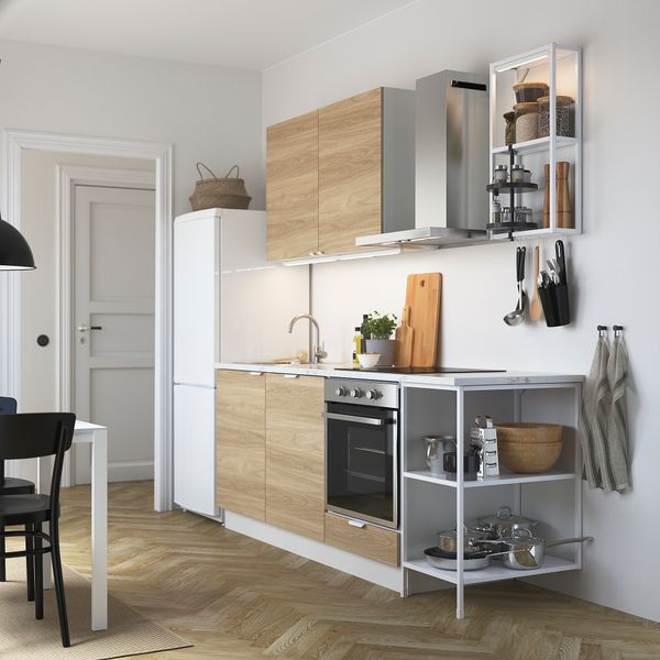 Кухня, белый, под дуб, 223x63.5x222 см IKEA BEGIVENHET БЕГИВЕНХЕТ 093.377.43 - фото 3