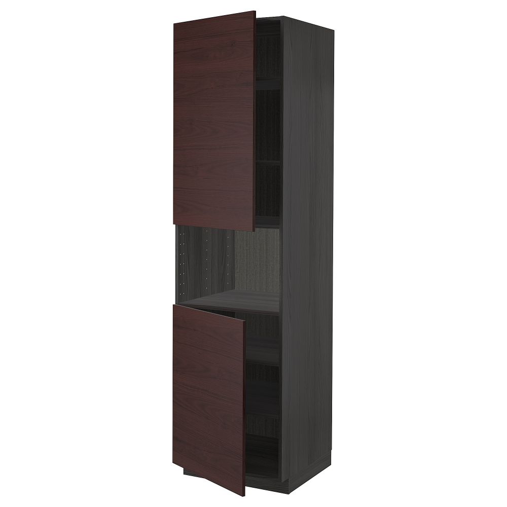 Высокий шкаф для СВЧ, 2 дверцы, полки, 60x60x220 cm IKEA METOD МЕТОД 794.634.60 - фото 1