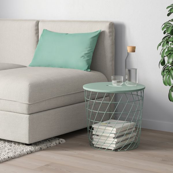 Столик с отделениями для хранения, светлый серо-зеленый 44 см IKEA KVISTBRO КВИСТБРУ 304.853.26 - фото 2