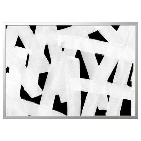 Картина с рамой, Мазки/цвет алюминия 140x100 см IKEA БЬЁРКСТА 592.984.09