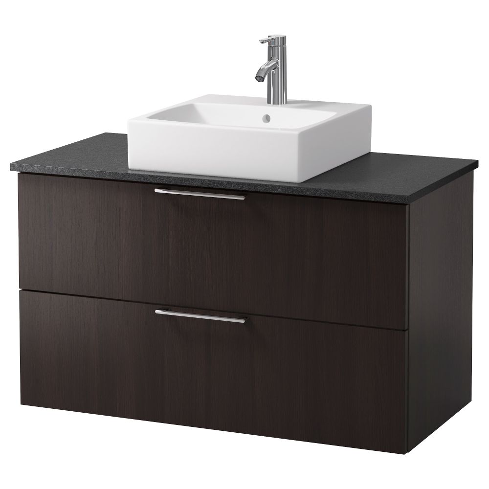 Шк п-раковину/столешн45x45/раковина  , черно-коричневый, черный (102x49x72 см) - схема-чертеж с размерами