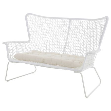 2-местный модульный диван, садовый, белый/Куддарна бежевый 146 см IKEA HÖGSTEN ХЭГСТЕН 394.366.14