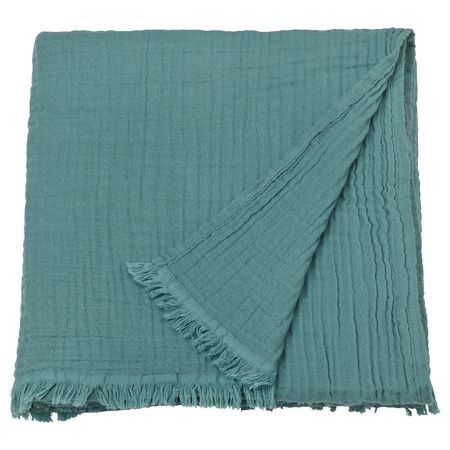 Плед, серо-бирюзовый 150x200 см IKEA VALLKRASSING ВАЛЛКРАССИНГ 104.861.76