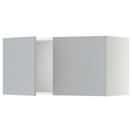 Навесной шкаф с 2 дверями МЕТОД, белый, Веддинге серый (80x40 см)