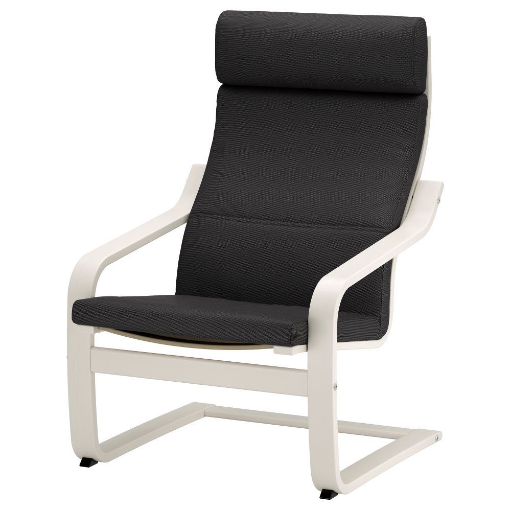 Кресло ПОЭНГ, белый, Финнста серый - фото 1