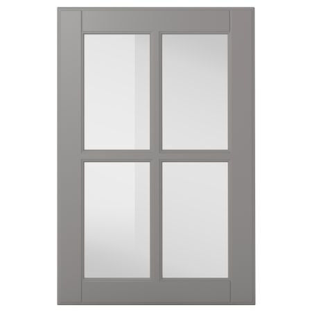 Стеклянная дверь БУДБИН, серый