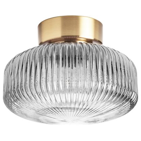 Потолочный светильник, латунь/серое прозрачное стекло 27 см IKEA SOLKLINT СОЛКЛИНТ 304.720.36