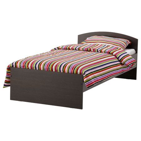 Каркас кровати с изголовьем ТОДАЛЕН, черно-коричневый (90x200 см)