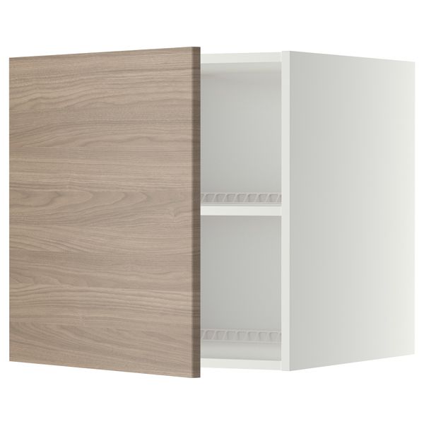 Верхний шкаф на холодильник, морозильник МЕТОД, белый, Брокхульт светло-серый - схема-чертеж с размерами