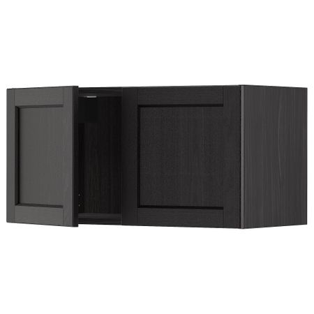 Навесной шкаф с 2 дверцами, черный, Lerhyttan черная морилка, 80x40 см IKEA METOD МЕТОД 994.658.54