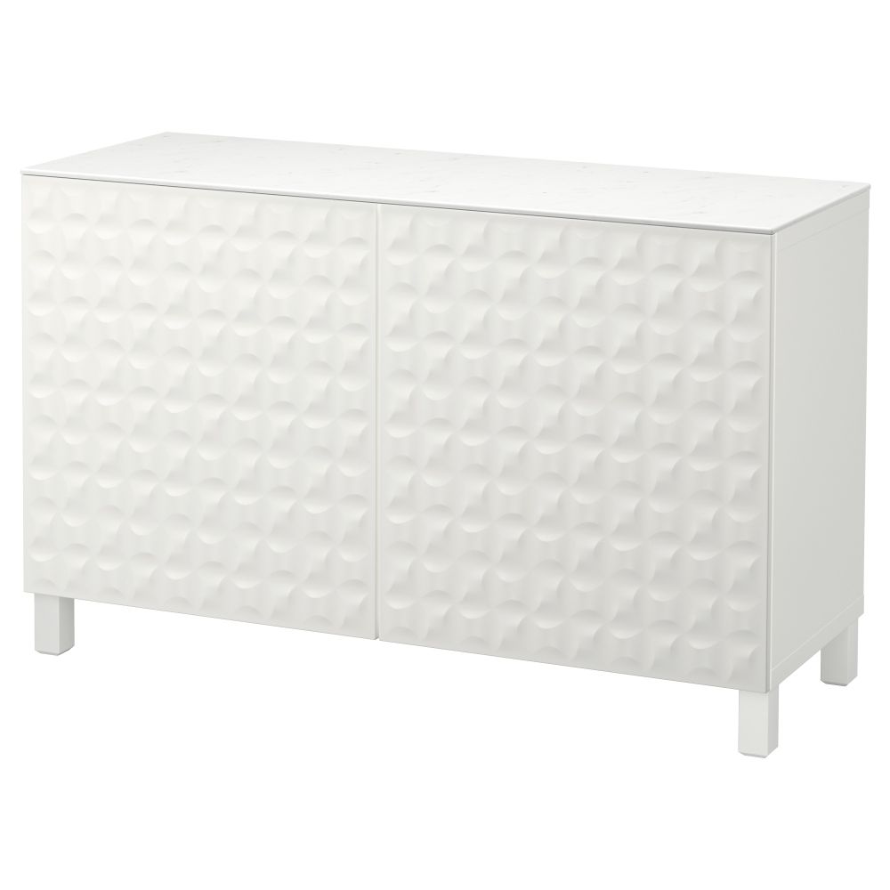 Комбинация для хранения с дверцами БЕСТО, белый, Дьюпвикен белый (120x42x74 см) - фото 1