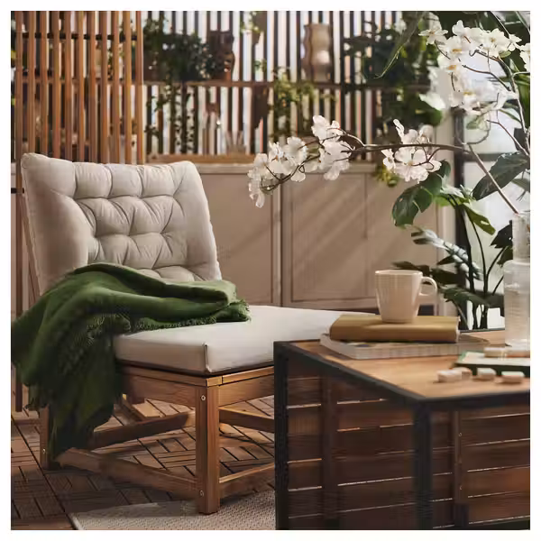 HÅKANSKÄR ХОКАНСКЭР Журнальный стол - для сада/светло-коричневая морилка 80x64 см - фото 3