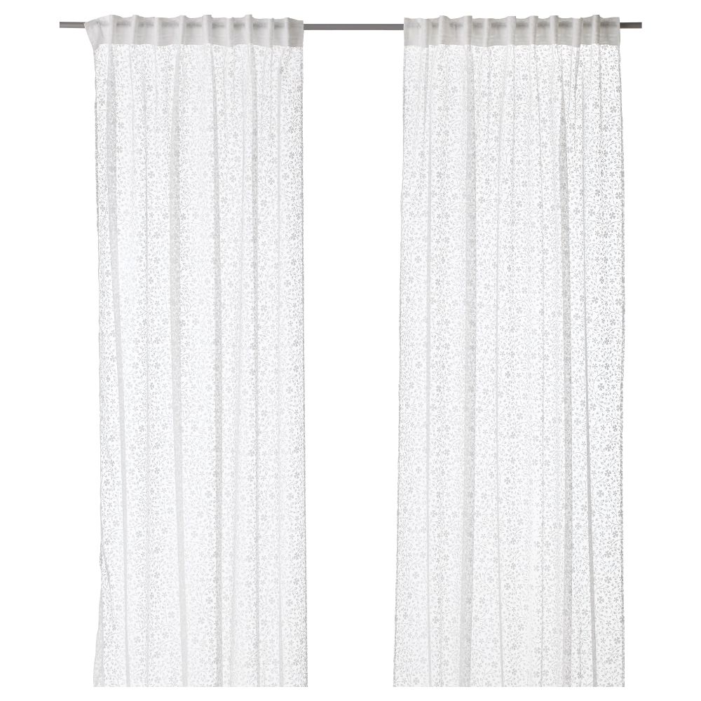 Гардины, 1 пара БЭКТИСТЕЛЬ, белый (145x300 см) - фото 1