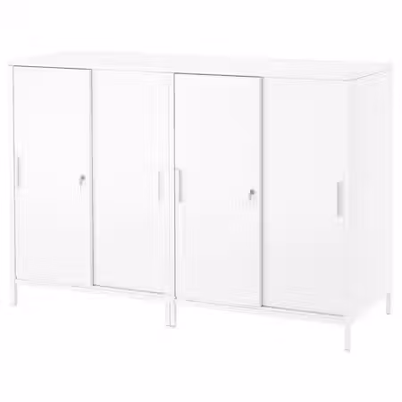 TROTTEN Шкаф с раздвижными дверцами - белый 160x110 см