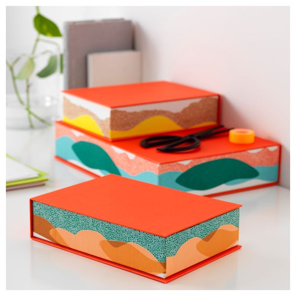 Коробка для документов, 3 шт. ХЕЙСАН, оранжевый, разноцветный - фото 3