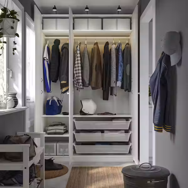 PAX / GULLABERG Гардероб, комбинация - белый/белый 150x60x236 см - фото 5