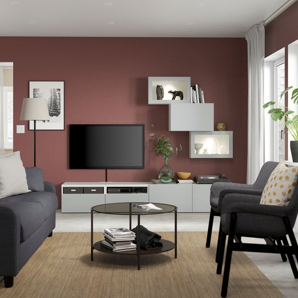 Комбинация для ТВ, стеклянные дверцы IKEA BESTÅ БЕСТО 494.213.82 - фото 4