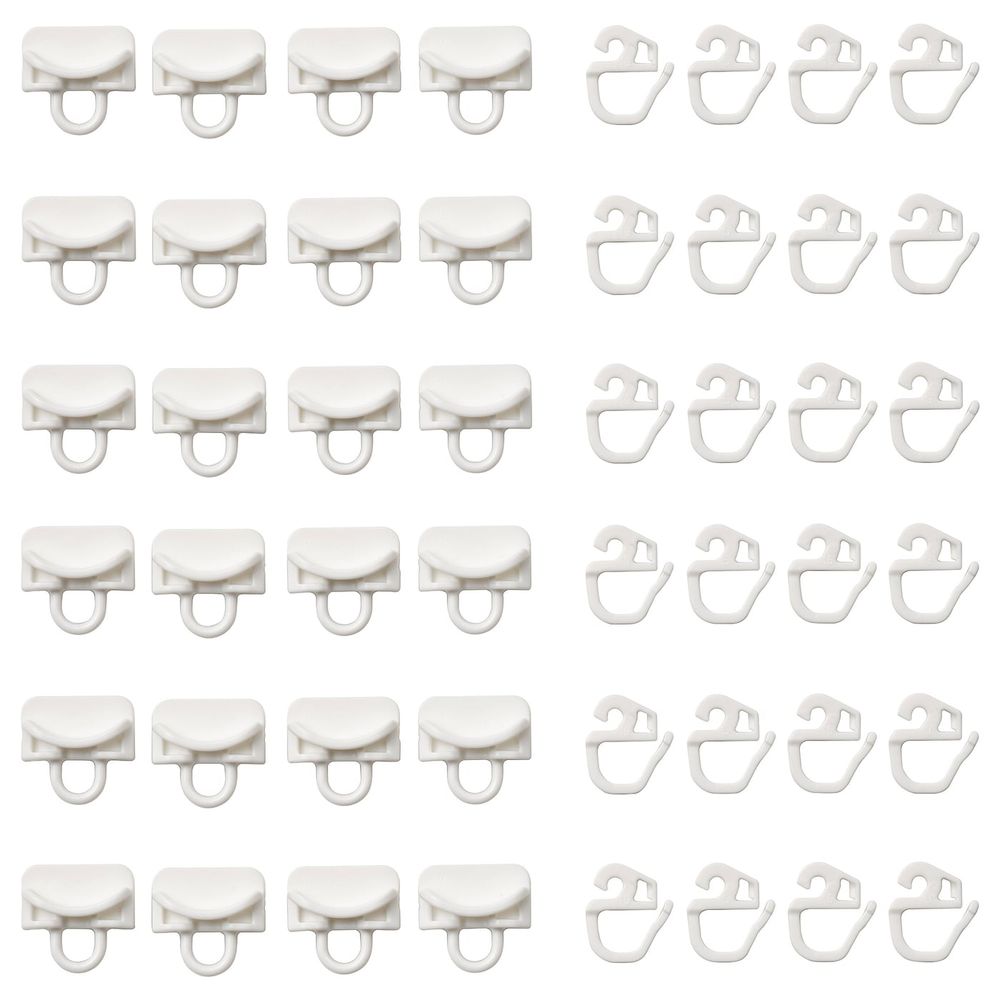 Бегунок и крючок, белый IKEA VIDGA ВИДГА 804.830.04 - схема-чертеж с размерами