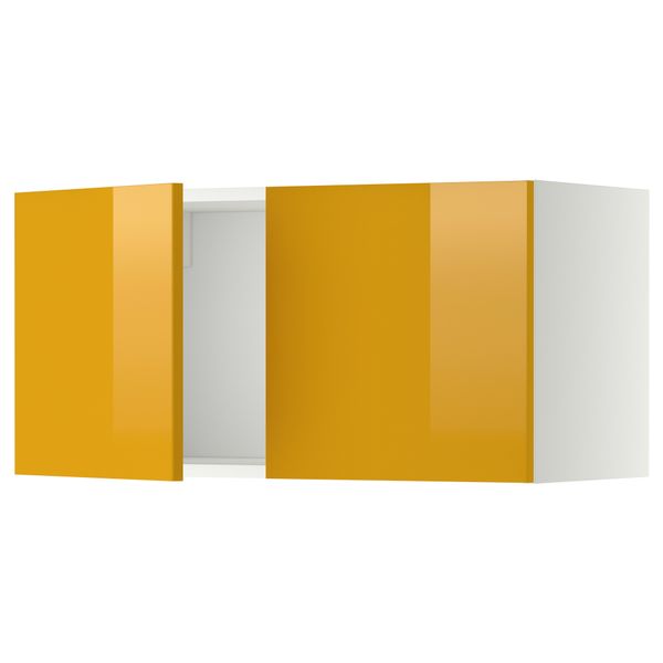 Навесной шкаф с 2 дверями МЕТОД, белый, Ерста желтый (80x40 см) - схема-чертеж с размерами