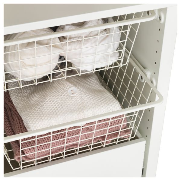 Проволочные корзина с направляющими КОМПЛИМЕНТ, белый - схема-чертеж с размерами