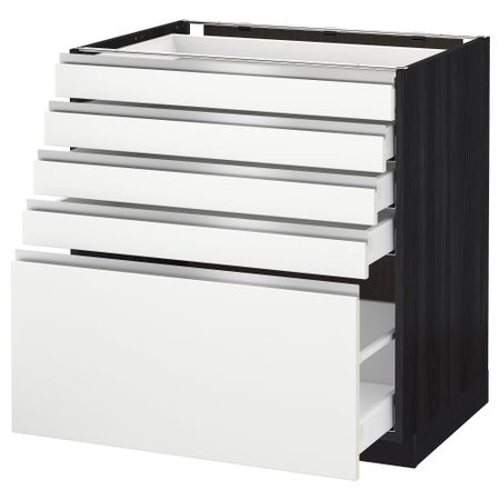 Напольный шкаф с 5 ящиками МЕТОД / МАКСИМЕРА, черный, Нодста белый