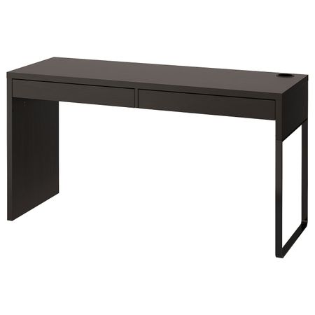 Письменный стол, черно-коричневый 142x50 см IKEA MICKE МИККЕ 803.739.20